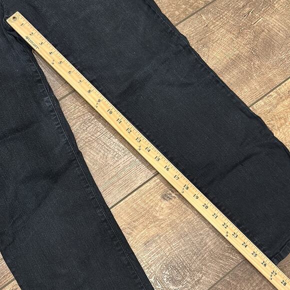 NYDJ Classic Straight Leg Black Wash High Rise Jeans Size 8P - Picture 4 of 7